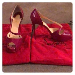 Magenta patent leather Christian louboutin